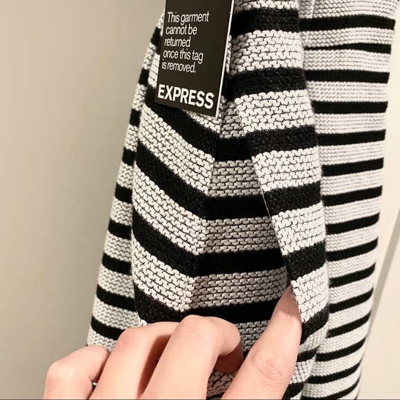 Express A-Line Black and White Stripe Dress -NWT- - Picture 4 of 5